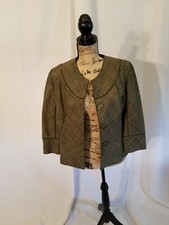 NINE WEST & COMPAY GREEN PLAID BLAZER WITH PINK AND YELLOW NEW FULLY LINED 10