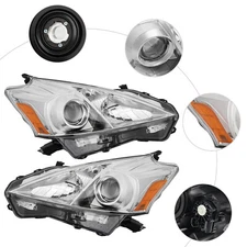 For 2012-2014 Toyota Prius V Headlight Halogen Headlamps Pair Left+Right Side