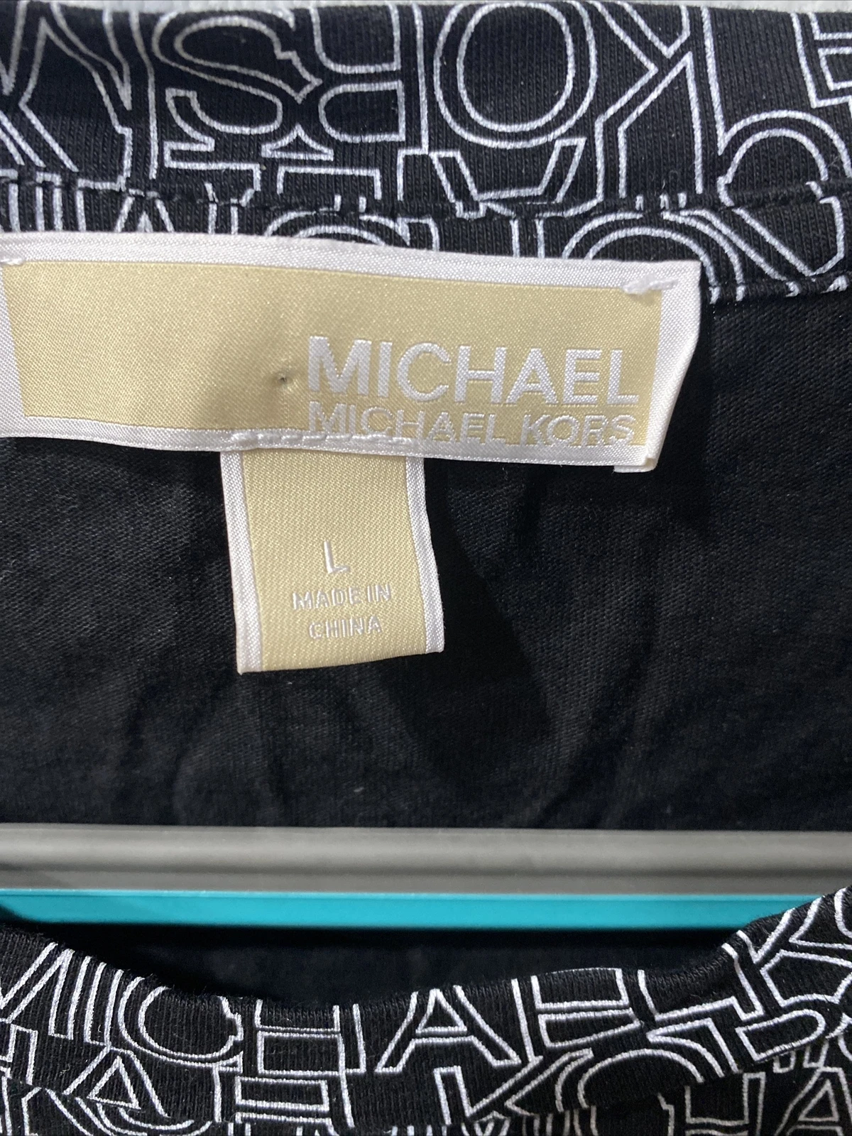 Abito maglietta Michael Michael Kors donna nero bianco logo cotone taglia L