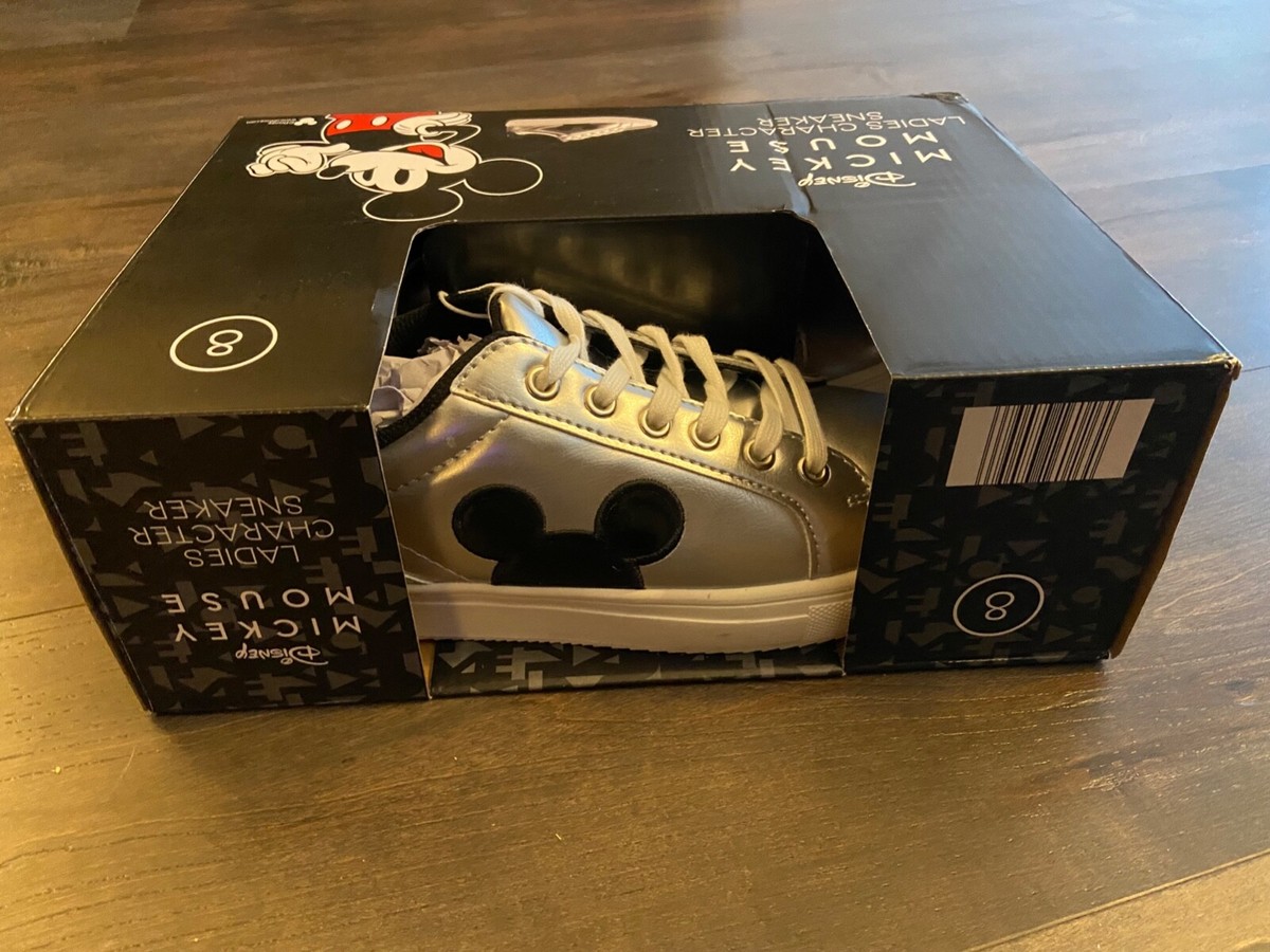 Mickey Mouse Ladies Character Sneakers Disney Aldi Size 8 Metallic