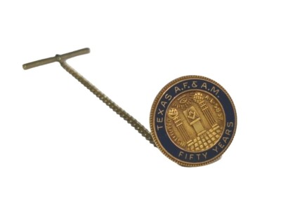 Texas AF and AM 50 Fifty Years Service Masonic Tie Tac Lapel Pin