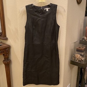 h and m leather dress