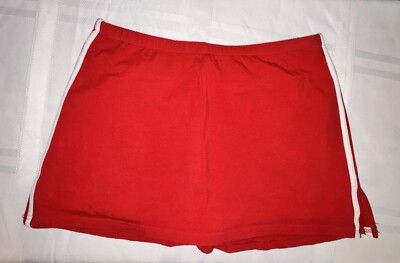 VTG Y2K TEAM WEAR CUT#13373 XL Red w Double White Side Stripes