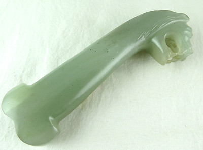 Mughal Aventurine Jade 885 Ct Carved Tiger Dagger Gemstone Knife Decor
