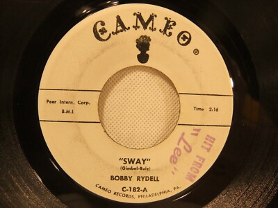 Bobby Rydell Sway Groovy Tonight 1960 Promo 7'' 45 Single Record Cameo C 182 WLP