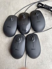 Lot Of 5 Dell Black Wired USB Optical 3-Button Scroll Wheel Mouse N231