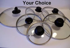 Replacement Glass & Stainless Steel Rim Lids 4 5 6 7 8 9 10 12 inch