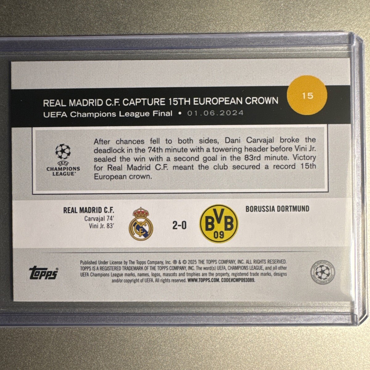 2024-25 Topps UEFA Club Competitions Real Madrid Team Logo SSP