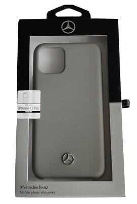 Offiziell lizenzierte Mercedes Flüssigsilikon Hülle für Apple iPhone 11 Pro - Grau