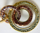 Earrings  boho-style mixed-metal (gold & copper/rose gold tone),  loop dangle — photo 5