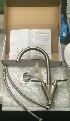 NEW  RENO MONOBLOC KITCHEN SINK TAP BRUSHED STEEL EFFECT FINISH - Picture 3 of 4