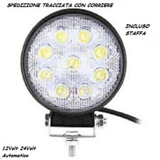 Faro Led 42/48Watt 12V 24Volt barca fuoristrada mezzi industriali trattore SLIM