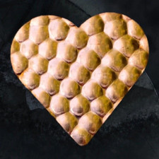 Hammered Copper Hearts, 1.5" 3 Pack 