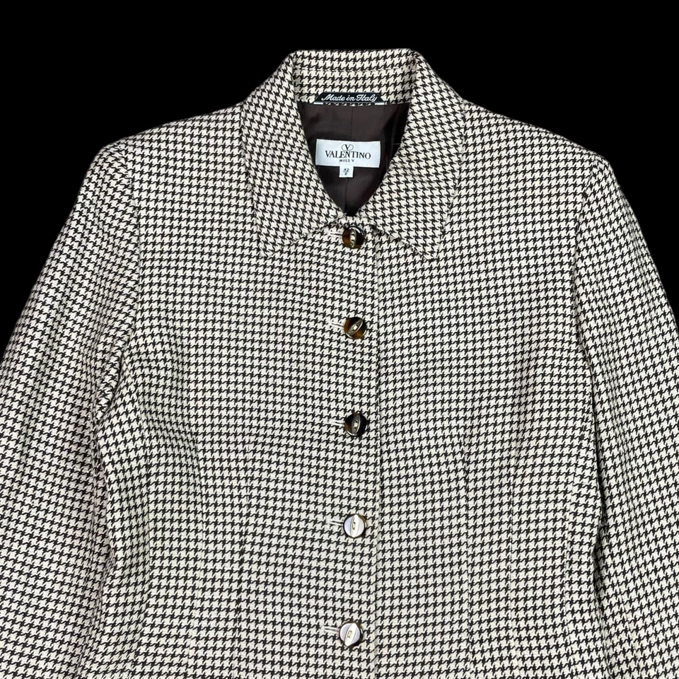 Blazer para mujer Valentino Miss V a cuadros de lana talla 42/8 Foto 2 de 4