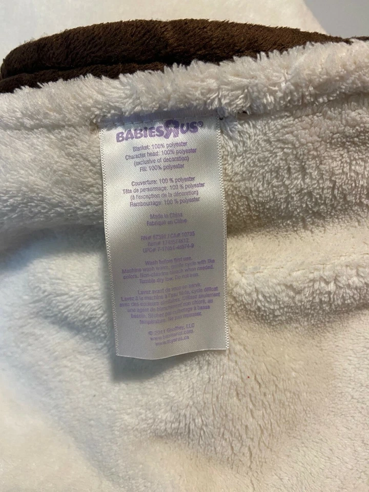 Babies R Us Marrón Oscuro Minky Dot Crema Felpa Bebé Manta Seguridad Lovey 2011 Foto 2 de 2