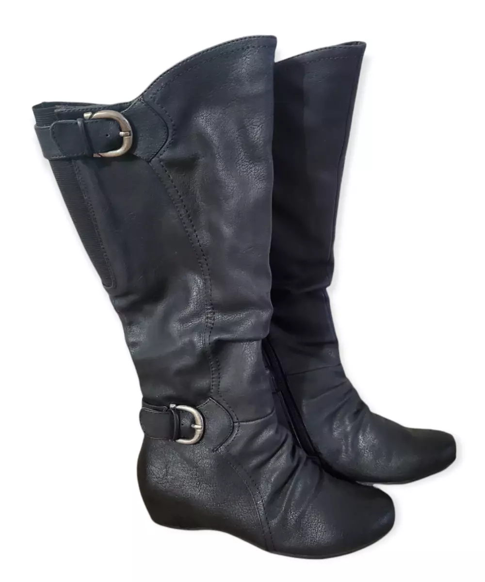 BareTraps Shauna Black Boot with Buckles Women s Size 6M eBay