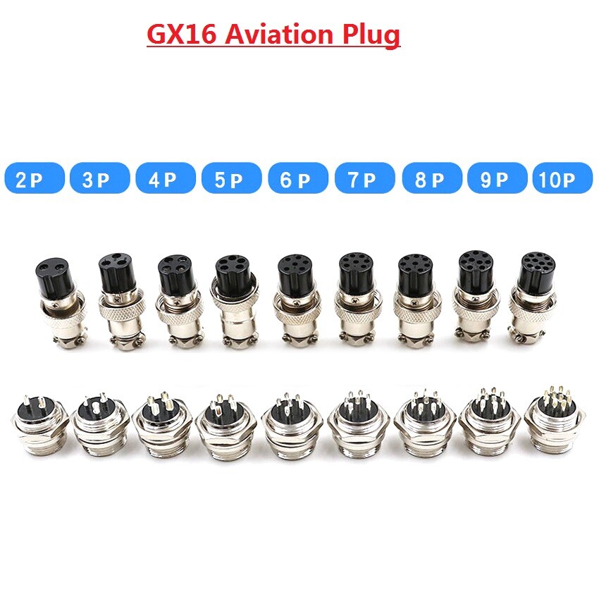 5 set GX12 GX16 GX20/25/30 M25 Aviation Spina Presa