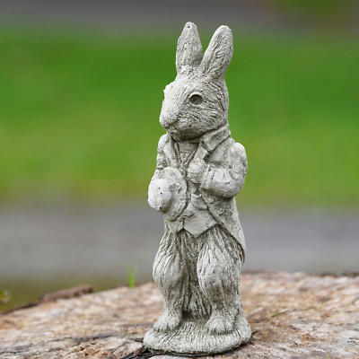 Mini Peter Hase Stein Statue | Outdoor Garten Ornament Jemima Skulptur Deko