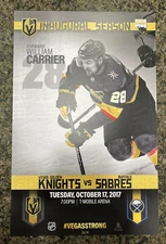 Vegas Golden Knights Game 04/41 William Carrier Inaugural Season Poster 10/17/17
