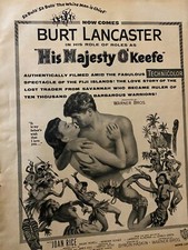 His Majesty O'Keefe, Burt Lancaster, Full Page Vintage Promotional Ad