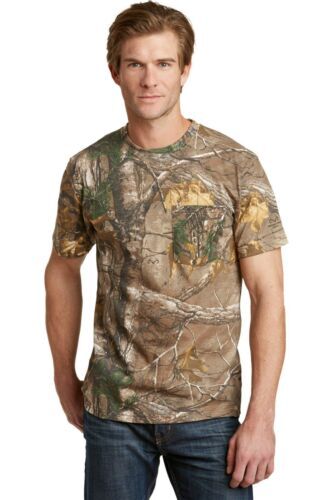 Chemise De Pêche Realtree Homme Manches Courtes – UPF 30, Tissu Flex, Bleu Camo, Taille M