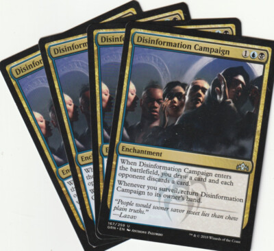   4 MAGIC The Gathering DISINFORMATION CAMPAIGN Enchantment PLAYSET GRN/EN NM/EX