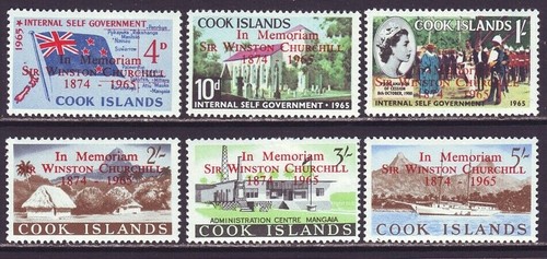 Cook Islands 1966 SC 164-169 MH Set Churchill - Picture 3 of 3