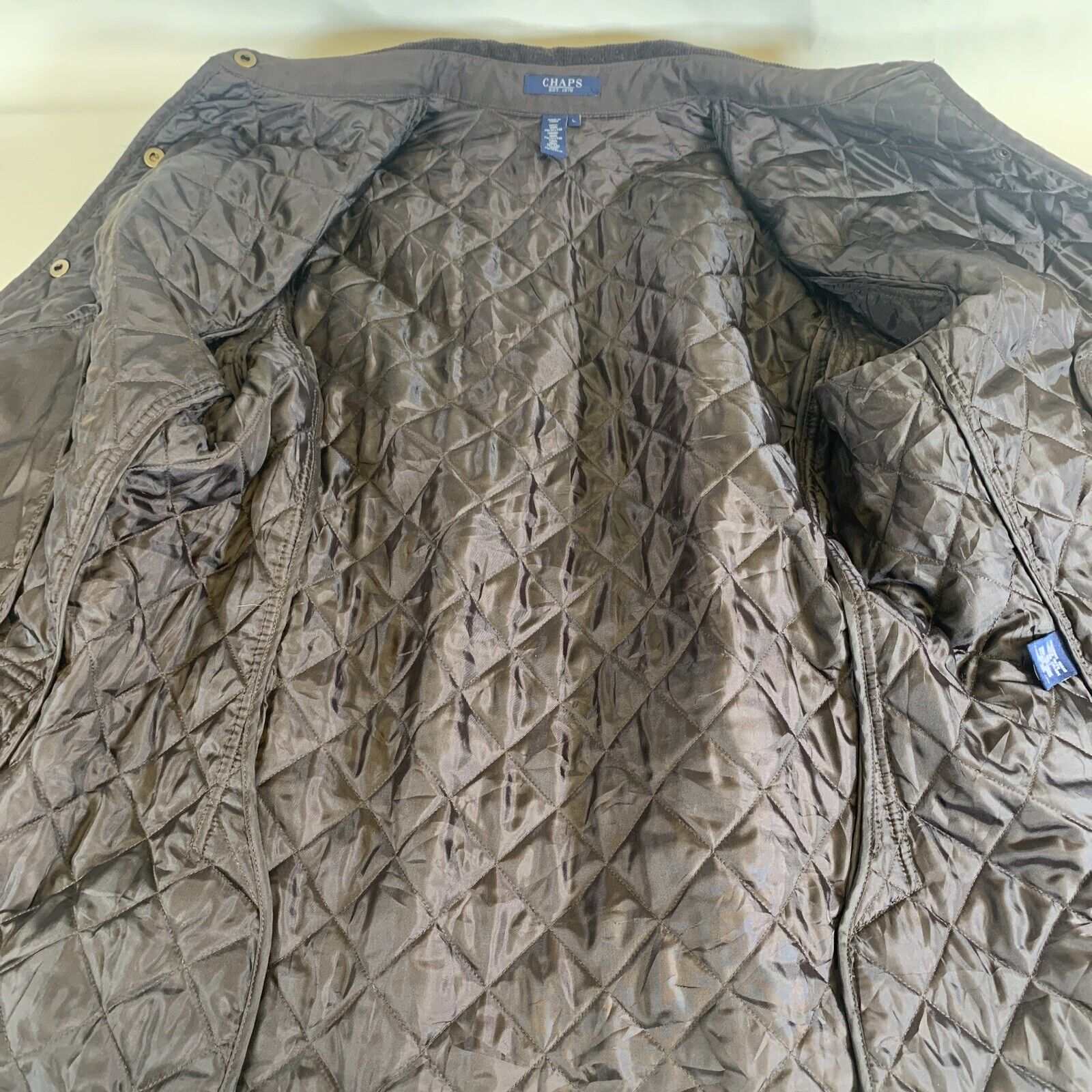 Vintage Chaps Brown quilted barn coat jacket Size… - image 4