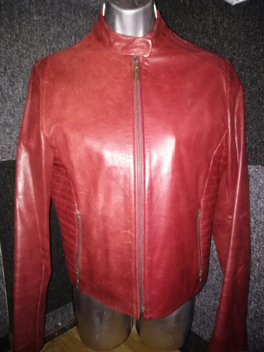 Blood Red Helium genuine leather jacket eBay