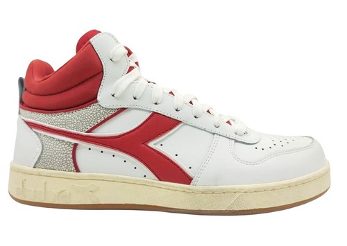 Scarpe uomo Diadora 178003 sneaker alte sportive ginnastica bianche rosse  basket | eBay