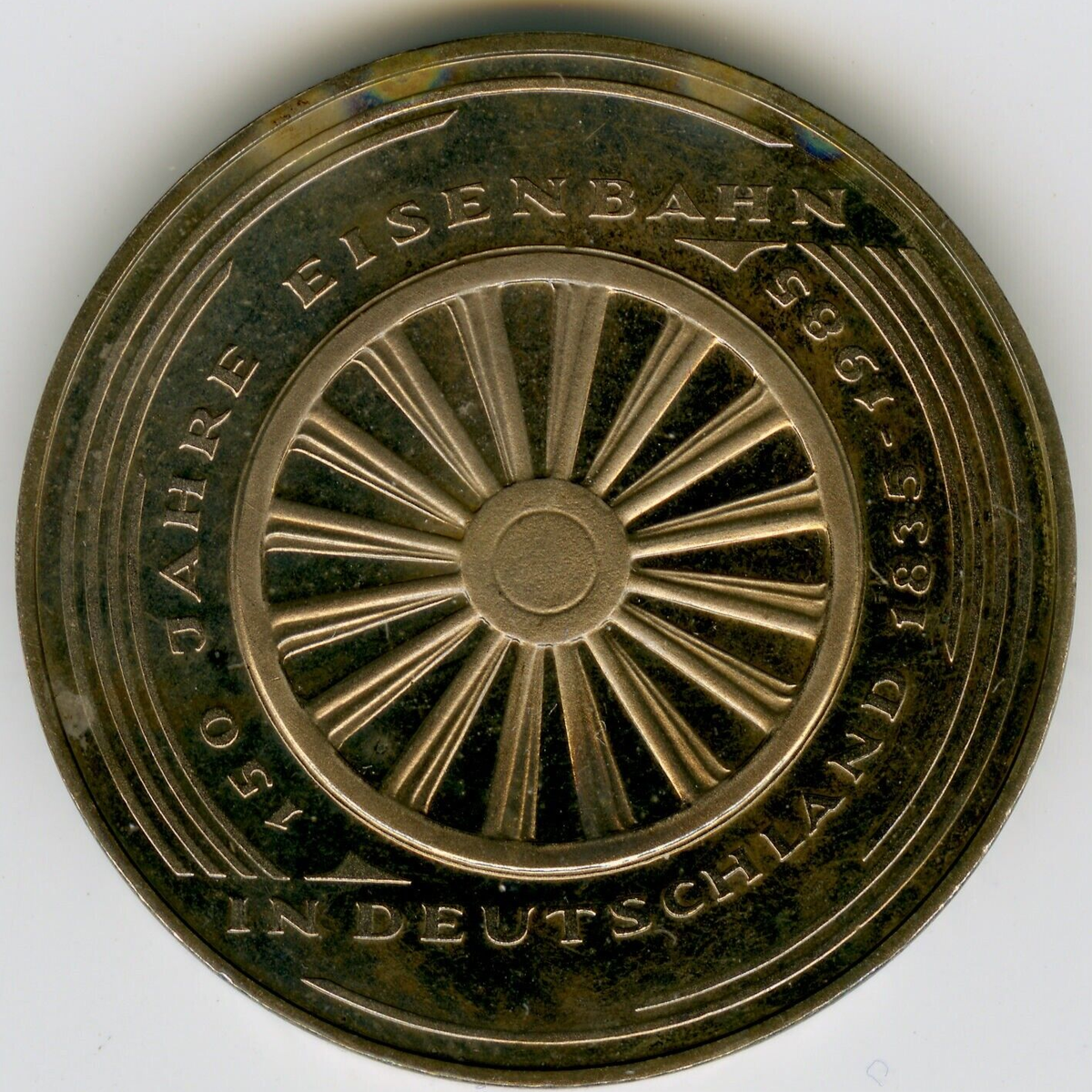 ☆ GERMANY • 1985-G ☆ 5 MARK • 150th ANNIVERSARY GERMAN RAILROADS
