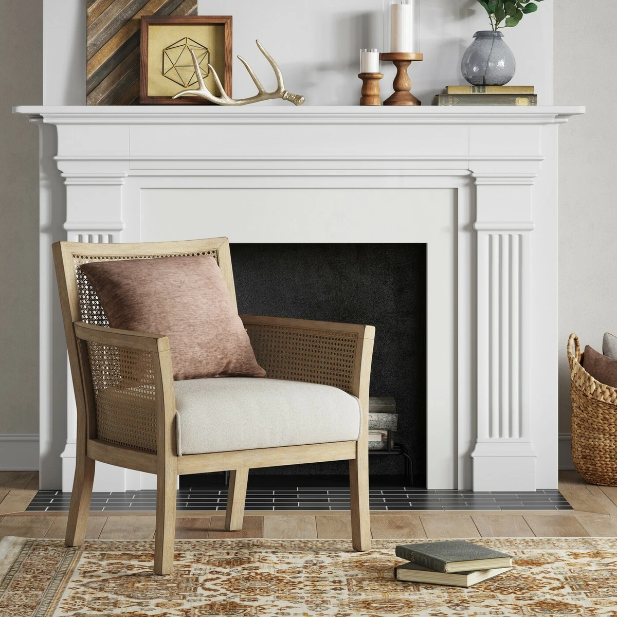 Laconia Caned Accent Chair Beige