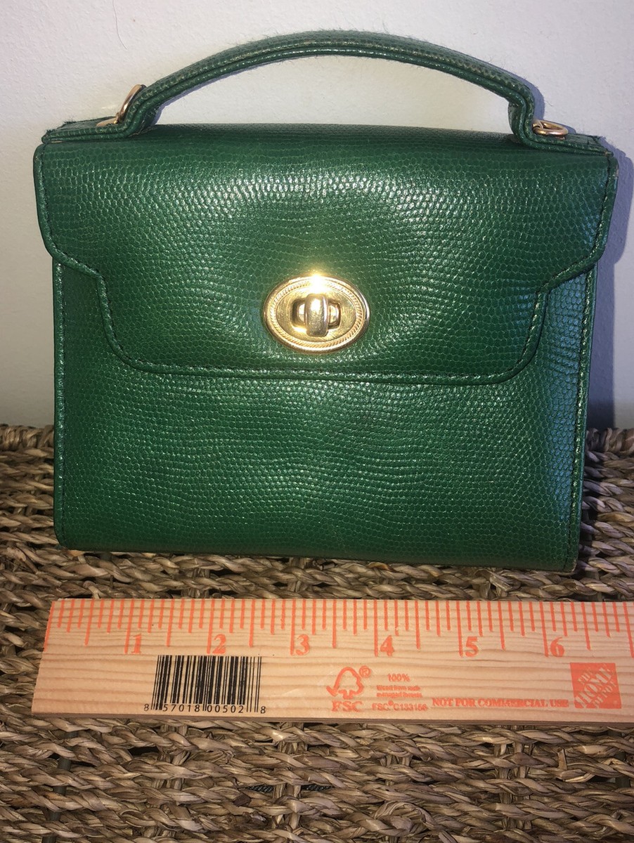 Saks Fifth Ave Green Snakeskin look tiny purse