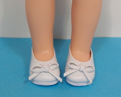 WHITE Ballet Flats Doll Shoes For 14'' Girl Wellie Wisher Wishers (Debs)