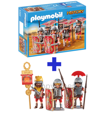 Playmobil figure legionari romani 9x soldati dell'esercito 5393 in