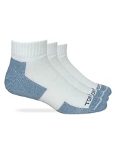 Top Flite Mens Moisture Wicking Seamless Toe Quarter Sport Socks 3 Pair Pack