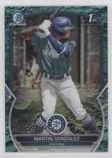 2023 Bowman Chrome Prospects Aqua Lunar Crater Refractor Martin Gonzalez 4pn