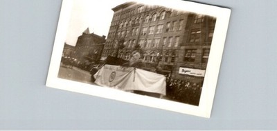 CCC Club Parade Float Sepia Photo Plymouth MA 1930s New Deal Crowd Banner