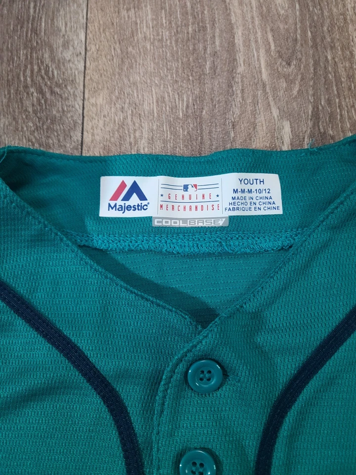 Camiseta deportiva Seattle Mariners Majestic Cool Base verde azulado talla juvenil M 10/12 MLB Foto 4 de 4