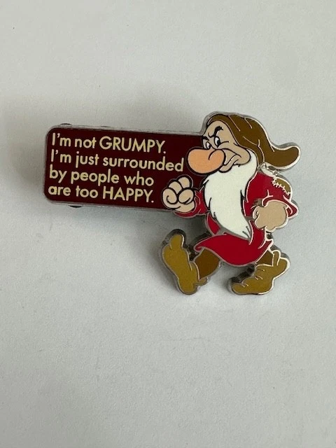 Grumpy - Snow White and the Seven Dwarfs - I'm not Grumpy Disney Pin C3