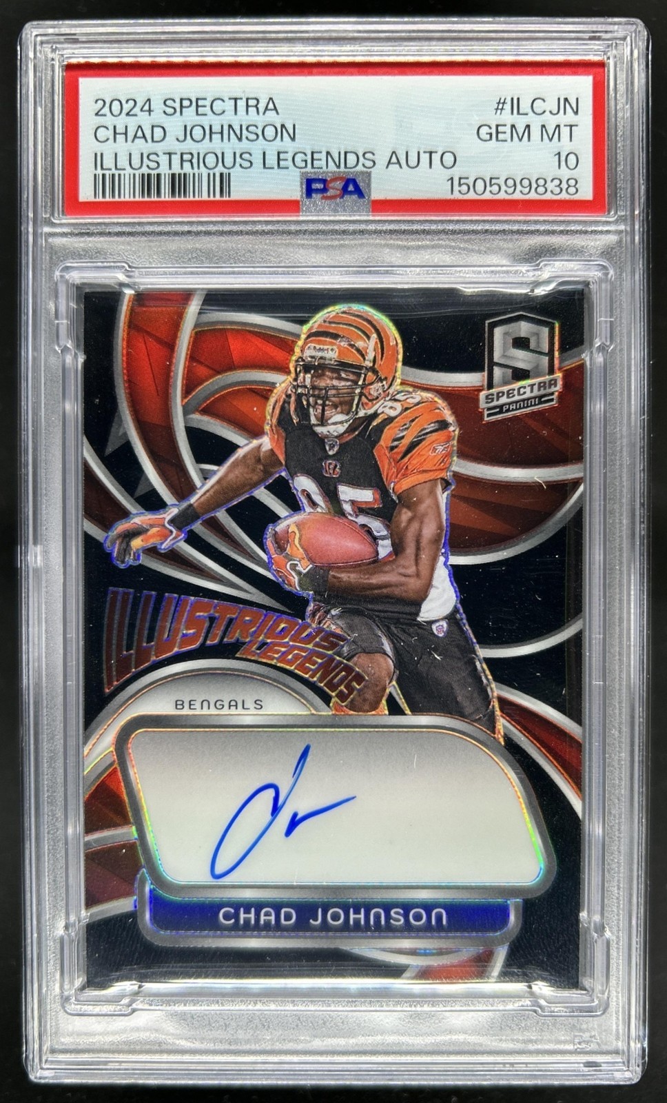 2024 Panini Spectra Chad Johnson Illustrious Legends Auto #/99 Bengals PSA 10
