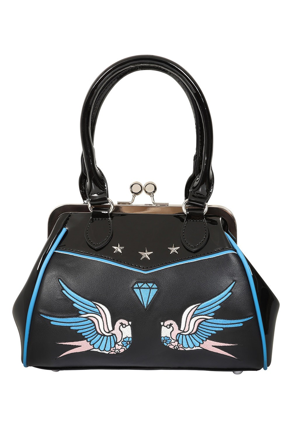 BANNED Apparel Black Retro Vintage Rockabilly Birds The Swallows Return Handbag