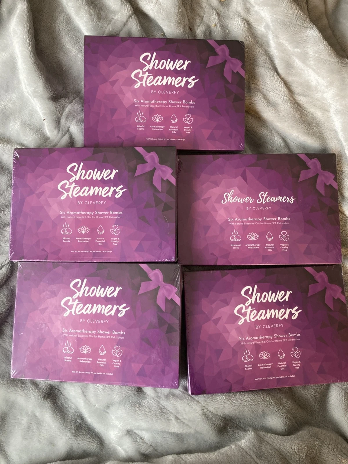 5 boxes cleverfy Aromatherapy Shower Steamers Variety Pack of 6 Essential Oils