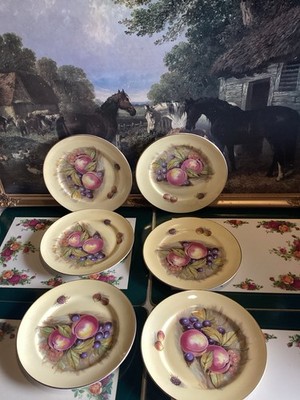 Aynsley Orchard Gold Fruit D Jones 4er Set 16,5 cm Beilagen Teeteller
