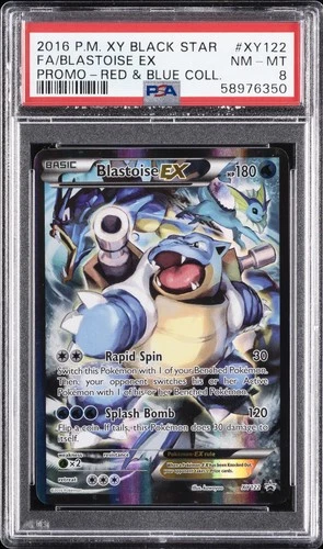 New Listing2016 POKEMON XY BLACK STAR PROMO #XY122 FULL ART/BLASTOISE EX PSA 8