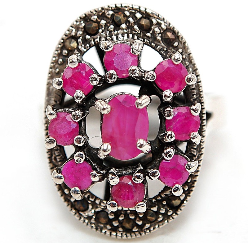 2CT Heat Treated Rubellite Tourmaline 925 Solid Sterling Silver Ring Sz 6 PC13-6