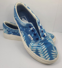 Vans Off The Wall Mens 4.5/Womens 6 Shoes Blue Fern And Checkered Lace Up