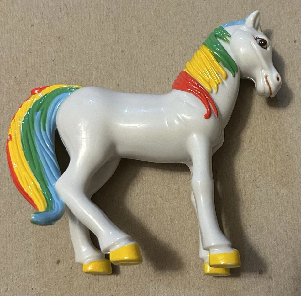 Caballo Rainbow Brite Starlite 1983 Vintage Juguete Sello Unicornio Foto 2 de 3