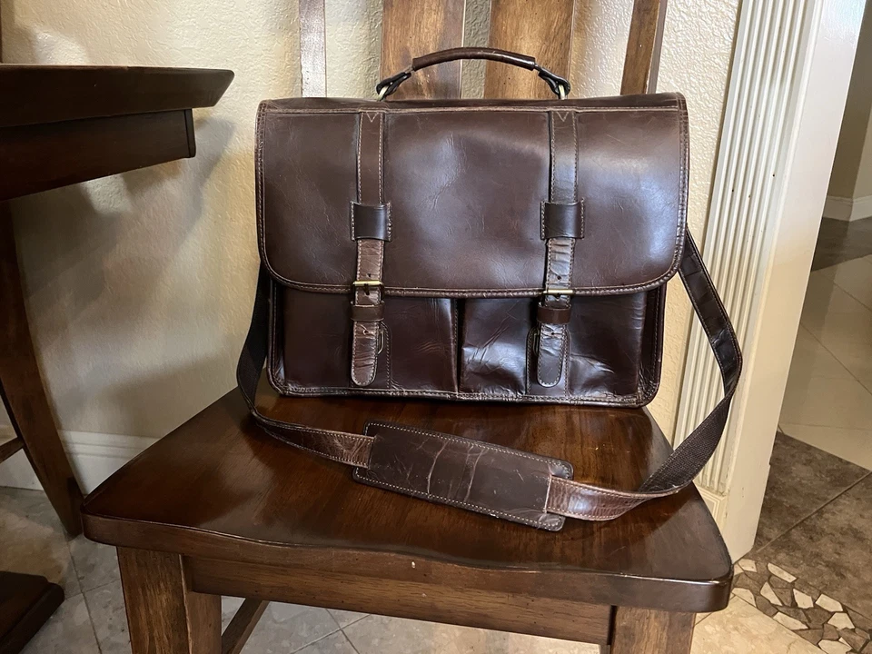 Maletín de cuero bolso mensajero Foto 2 de 4