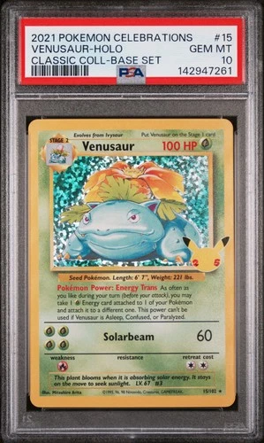 2021 POKEMON CELEBRATIONS CLASSIC COLL #15 VENUSAUR-HOLO PSA 10